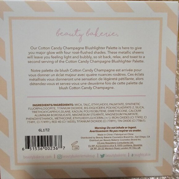 NEW NIB Beauty Bakerie Cotton Candy Champagne Blush Palette 4 Colors Full Size - Picture 3 of 7